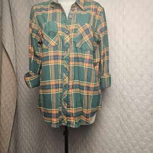 Green Plaid Button Down